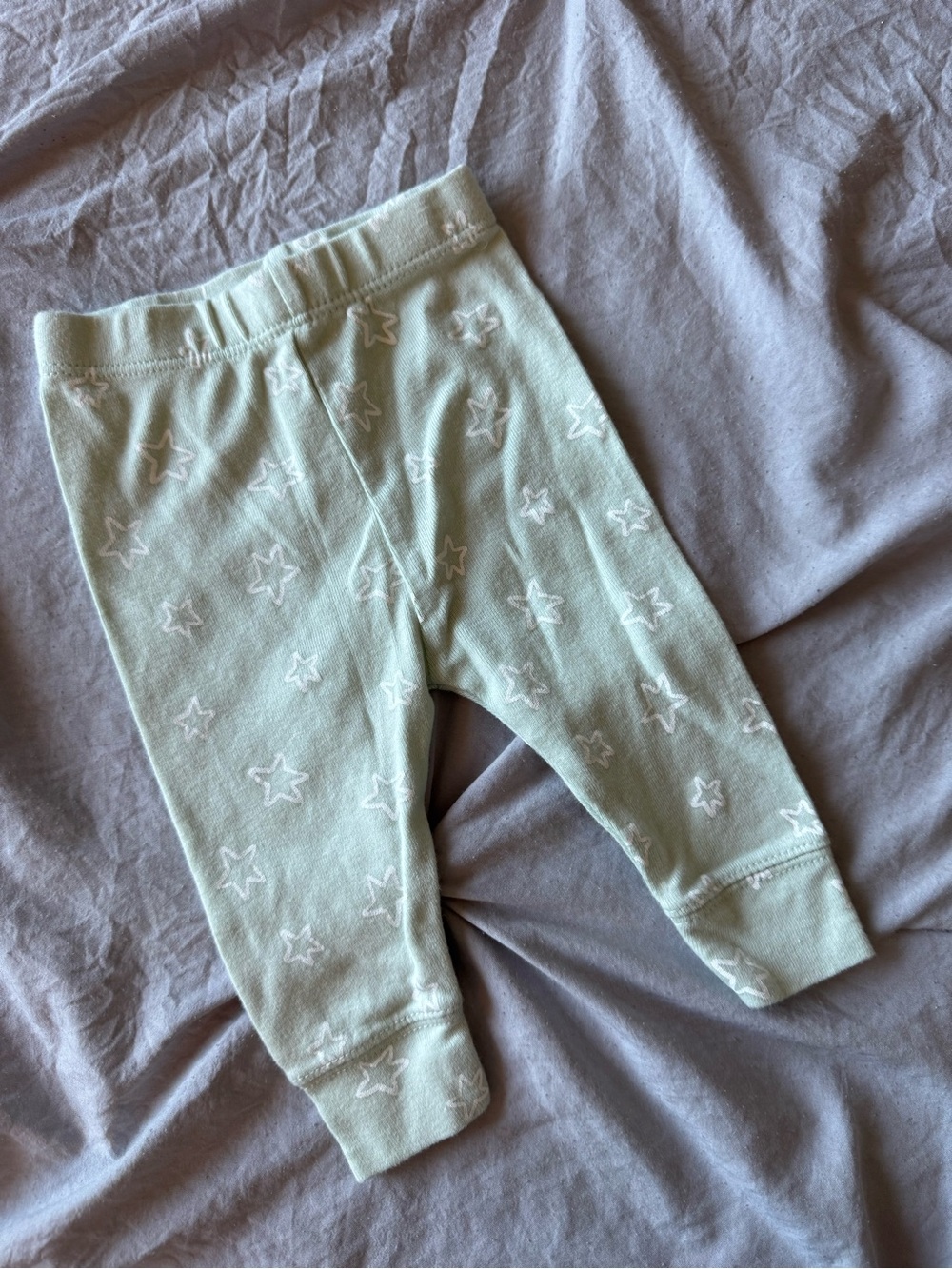cloud island Pale Mint Leggings with White Star Pattern